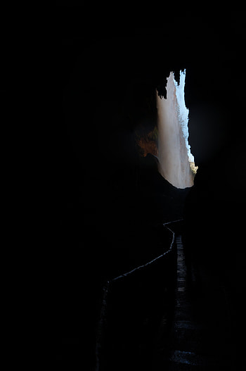 Nature, Dark, Waterfall, Path, Cave HD phone wallpaper
