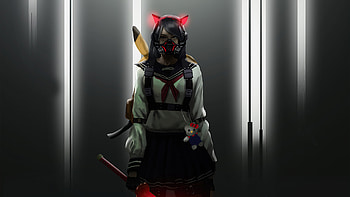 Girl Wearing Gas Mask , artist, artwork, artstation HD wallpaper