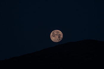 Night, Moon, Dark, Hill, Full Moon HD wallpaper