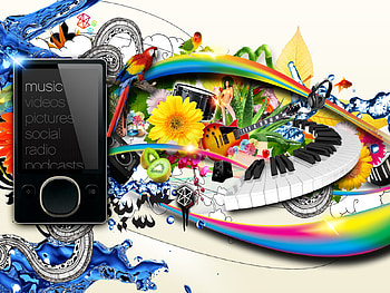 Zune--01, music, colourful, art HD wallpaper