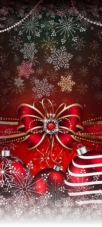 Christmas Red ribbon, gold, Beautiful, Luxury, festival, holiday HD phone wallpaper