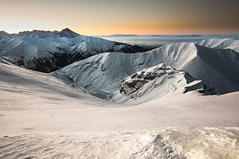 Nature, Mountains, Sun, Snow HD wallpaper