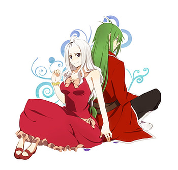 Fairy Tail, d justine, mirajane, anme couples HD wallpaper
