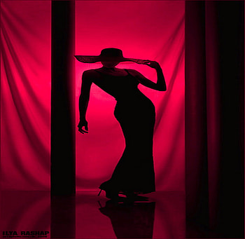 Mystery red, shapely, mystery, brimmed hat, red curtain, woman, silhouette HD wallpaper