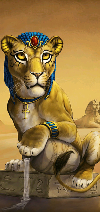 Panteon Egipcio 03, art, egipto, egypt, animal, leon, pantheon, lion HD phone wallpaper