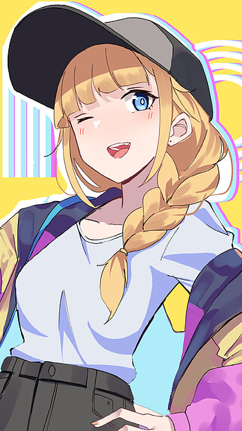 Paripi Koumei, tsukimi, eiko, blonde, girl, anime HD phone wallpaper