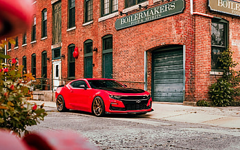 Chevrolet Camaro SS, front view, exterior, red sports coupe, tuning Camaro SS, red Camaro SS, American sports cars, Chevrolet HD wallpaper
