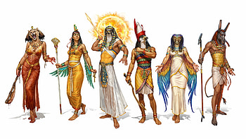 gods and goddesses of egypt, god, man, egypt, goddess, woman HD wallpaper