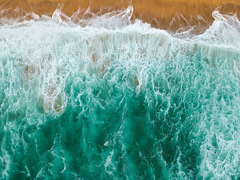 Nature, Water, Sea, Waves, Beach, View From Above HD wallpaper