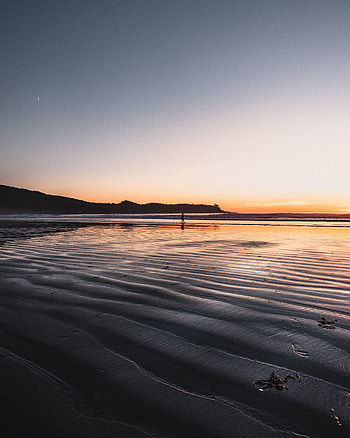 Nature, Sunset, Horizon, Shore, Bank, Silhouette, Ocean HD phone wallpaper