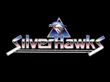 SilverHawks logo, 80s, cyborg, cartoons, silverhawks HD wallpaper