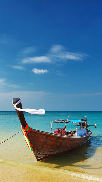 Beautiful Thailand beaches, Tranquil boats, Tropical paradise, Breathtaking views HD phone wallpaper