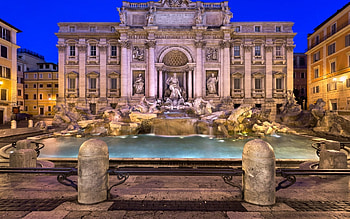 Trevi Fountain, Rome sightseeing, Sculptural masterpiece, Italian tourism HD wallpaper