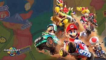 Mario Kart world HD wallpaper