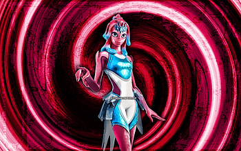 Coralline, purple grunge background, Fortnite, vortex, Fortnite characters, Coralline Skin, Fortnite Battle Royale, Coralline Fortnite HD wallpaper