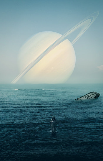 Water planet, atmosphere, manupulation, sky, interstellar, space HD phone wallpaper