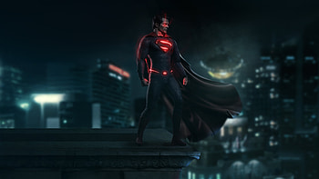 Superman Night Guardian Over Metropolis, superman, superheroes, artwork, art, digital-art HD wallpaper