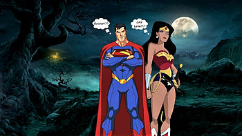 Superman Wonders, clark kent, superman, batman, diana prince, , wonder woman, cartoon, nexus, fan art, background, anime, 1920x1080 only HD wallpaper