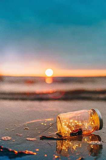 Sunset, Sea, Bank, Shine, Miscellanea, Miscellaneous, Blur, Smooth, Brilliance, Jar HD phone wallpaper