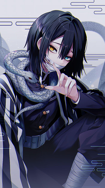 Obanai Iguro, art, mouth HD phone wallpaper