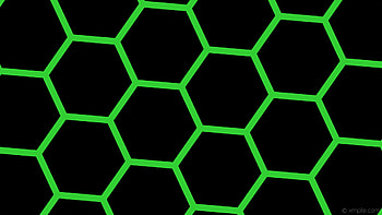 green black honeycomb hexagon beehive lime green HD wallpaper