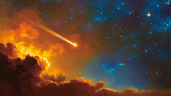 Shooting Star and Galaxy, shooting star, galaxy, space, Stars, universe HD wallpaper
