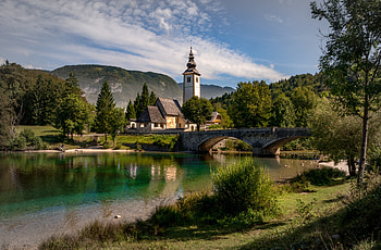 Nature, Rivers, Bridge, Hill, Tower HD wallpaper