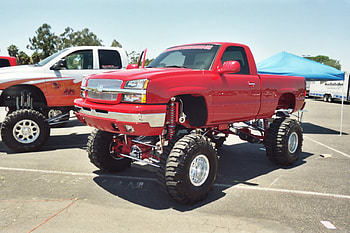 chevy 4x4, car, hot, outside, pickup, show, red, cool, auto, 4x4, chevy, truck, truckjam HD wallpaper