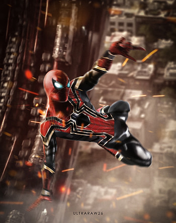Iron Spidey, spider-man, artwork, art HD phone wallpaper