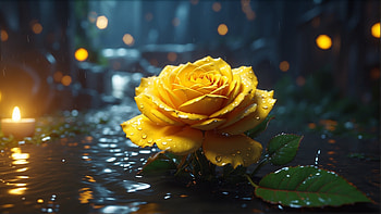 Yellow Rose, rose, yellow, flower, water drop, nature HD wallpaper