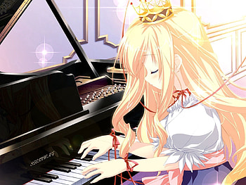 Anime, Piano, Girl, Game, Blonde HD wallpaper