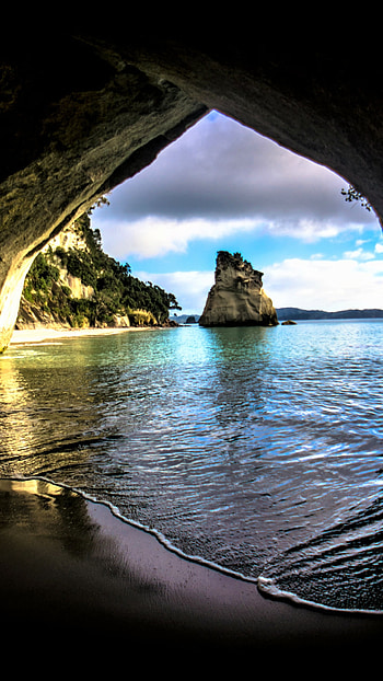 Beach Cave, nature, cave HD phone wallpaper