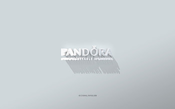 Pandora logo, white background, Pandora 3d logo, 3d art, Pandora, 3d Pandora emblem HD wallpaper