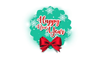 Happy New Year, festive, white background, greetings, text HD wallpaper
