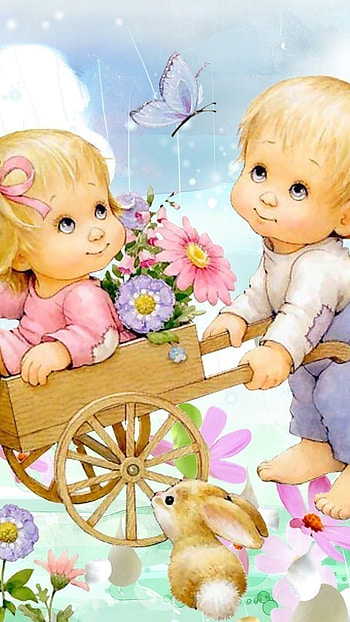 Couple Cartoon, Kids, Couple HD phone wallpaper
