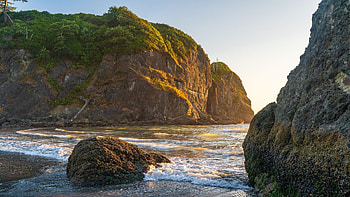 Sunset at Ruby Beach, Olympic National Park, sea, washington, sky, rocks, usa HD wallpaper