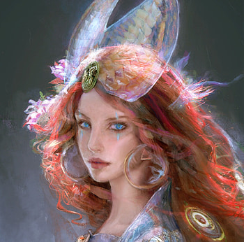 Redhead, mxuart, art, fantasy, face, girl, mxu, m xu, frumusete, luminos HD wallpaper