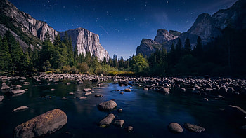 USA - California - Yosemite National Park - The Merced River, forest, lake, mountain, national park, park, nature, river HD wallpaper