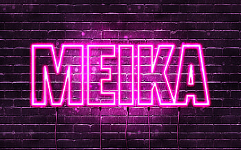 Happy Birtay Meika, , pink neon lights, Meika name, creative, Meika Happy Birtay, Meika Birtay, popular japanese female names, with Meika name, Meika HD wallpaper