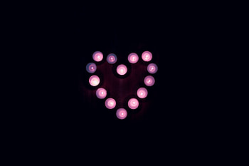 Heart, shape, arranged, candles, dark, love HD wallpaper