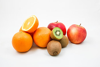 Apple, Orange, Kiwi, Fresh HD wallpaper