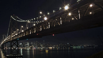 Cities, Rivers, Reflection, Shine, Light, Bridge, Evening HD wallpaper