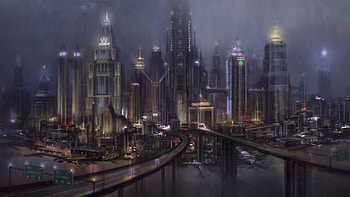 Gotham skyline, Cinematic architecture, Realistic city setting HD wallpaper
