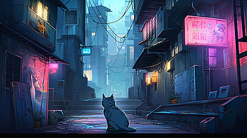Cyberpunk Anime Alley | AI Art, AI Art, Anime, cyberpunk HD wallpaper