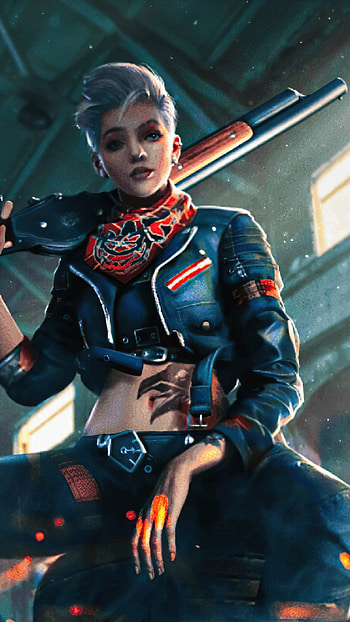 Fire Attitude, Girl With Gun HD phone wallpaper