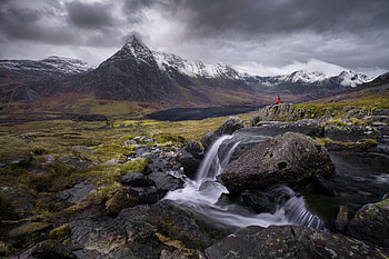 Rivers, Mountains, Rocks, Miscellanea, Miscellaneous, Human, Person, Loneliness HD wallpaper