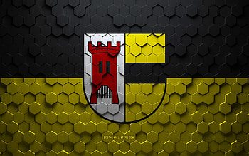 Flag of Moers, honeycomb art, Moers hexagons flag, Moers, 3d hexagons art, Moers flag HD wallpaper