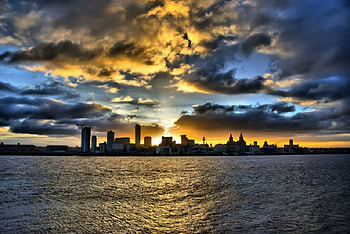 Liverpool waterfront, waterfont, buildings, liverbuildings, water, liverpool, england HD wallpaper