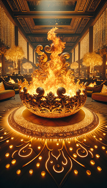 Majestic Fire Pit Art, fire, luxury, interior design HD phone wallpaper