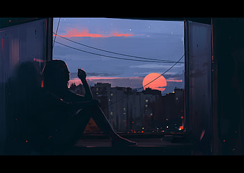 Girl Smoking Near Window Artwork, artist, artwork, digital-art, artstation HD wallpaper
